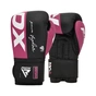 Боксерські рукавички RDX REX F4 Pink/Black-12 унцій (BGR-F4P-12OZ) - зменшене зображення 2