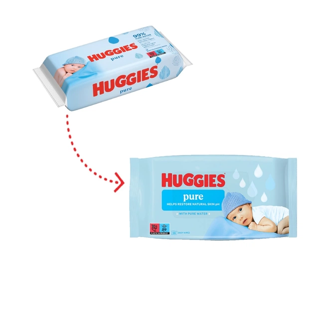 Дитячі вологі серветки Huggies Ultra Comfort Pure 56 х 3 шт (5029053550091) - зображення 3