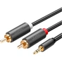 Кабель мультимедійний 3.5mm M to 2xRCA M 2.0m AV102 black Ugreen (10510) - preview 2