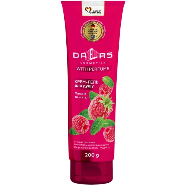 Гель для душу Dalas Cosmetics Малина та м'ята 200 г (4262396142153) - зображення 1