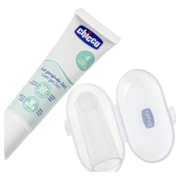 Дитяча зубна паста Chicco Набір: гель для ясен 2в1+ зубна щітка-масажер (11262.00) - picture 2