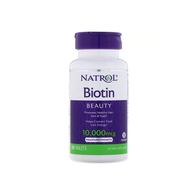Вітамін Natrol Біотин, Максимальне Дія, 10 000 мкг, 100 таблеток (NTL-05396) - зображення 1