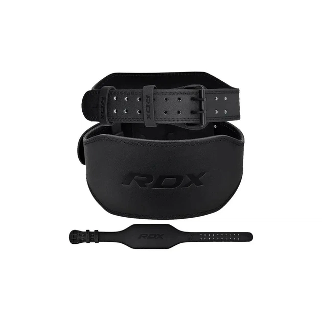 Атлетичний пояс RDX 6 шкіряний Full Black XL (WBS-6FB-XL) - изображение 1