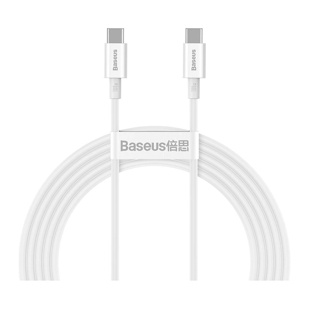 Дата кабель USB-C to USB-C 2.0m 100W white Baseus (CATYS-C02) - зображення 1