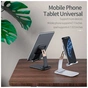 Подставка для планшета и телефона Knight Foldable Desk Mobile Phone Holder Stand (Plastic) Black Essager (EZJZM-QSSJ01) - уменьшенное изображение 3
