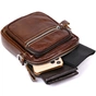 Сумка Vintage Невелика чоловіча з натуральної шкіри Коричнева (20478) - зменшене зображення 7