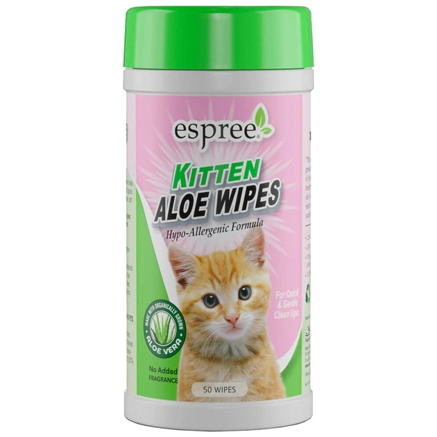 Вологі серветки для тварин Espree Kitten Aloe Wipes 50 шт. (0748406014206) - зображення 1
