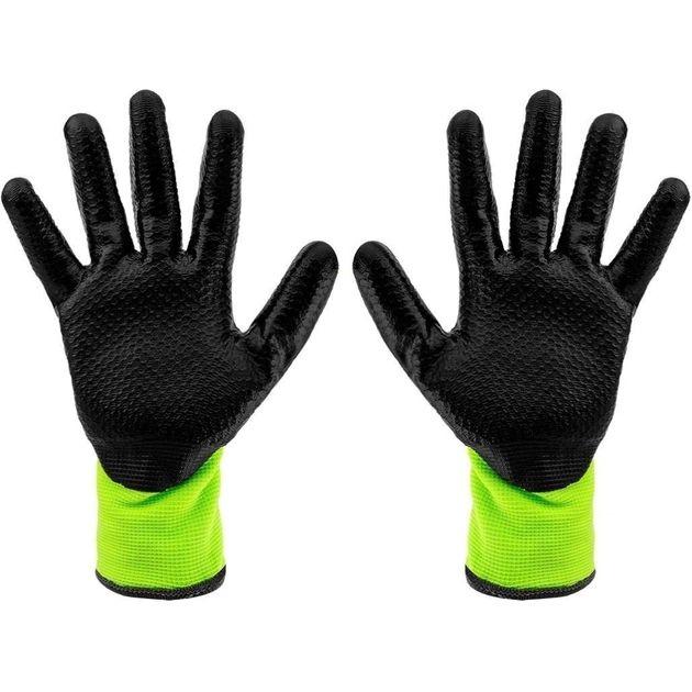 Защитные перчатки Neo Tools утепленные, латексное покрытие, полиэстер, р.9, зелено черные (97-613-9) - изображение 3