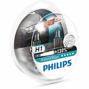 Автолампа Philips H1 X-treme VISION +130%, 3700K, 2шт (12258XV+S2) зображення 1