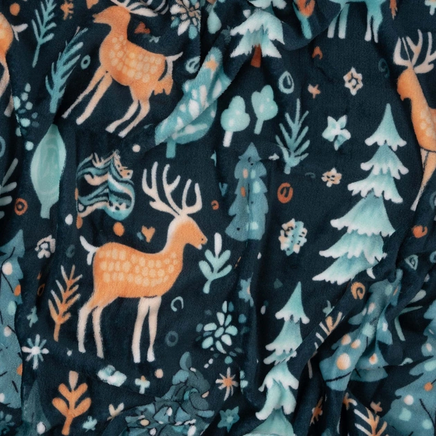 Плед Ardesto Christmas Flannel 160х200см, 100% поліестер, олені, зелений (ART0127PB) - picture 3