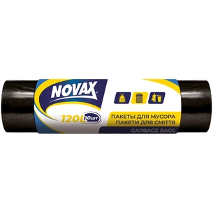 Пакети для сміття Novax чорні 120 л 10 шт. (4823058307343) зображення 1