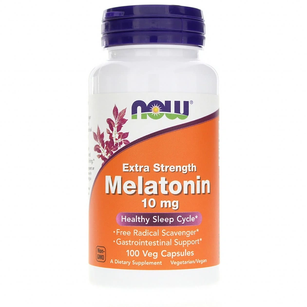 Амінокислота Now Foods Мелатонін, Extra Strength Melatonin, 10 мг, 100 капсул (NOW-03557) - зображення 1