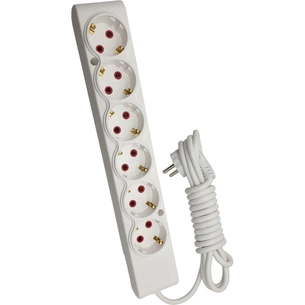 Мережевий подовжувач TECCO 3м 6 постів white (8681277842313) зображення 1