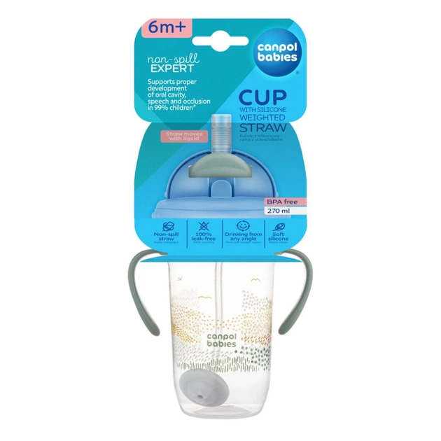 Поильник-непроливайка Canpol babies MOUNTAINS з трубочкою і обтяжувачем, 270 мл, зелена (56/620_gre) - изображение 5