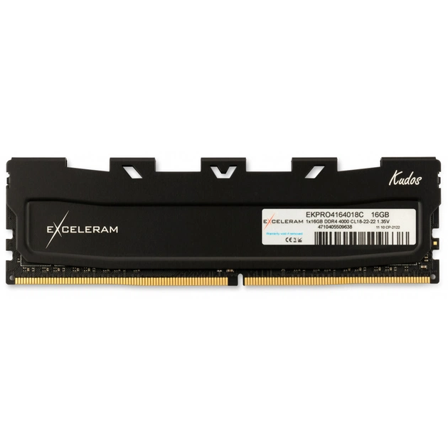 Модуль пам'яті для комп'ютера DDR4 16GB 4000 MHz Black Kudos PRO eXceleram (EKPRO4164018C) - зображення 1