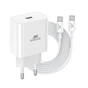 Зарядний пристрій RivaCase 1xUSB Type-C PD 20 Вт кабель Type-C white (PS4101 WD4 (White)) - зменшене зображення 1