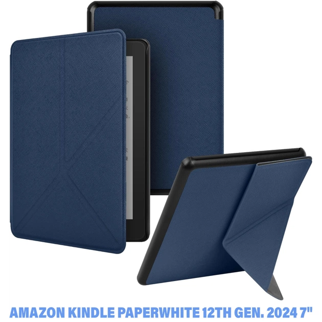 Чохол до електронної книги BeCover Ultra Slim Origami Amazon Kindle Paperwhite 12th Gen. 2024 7"/Colorsoft (2024) Deep Blue (712838) - picture 1