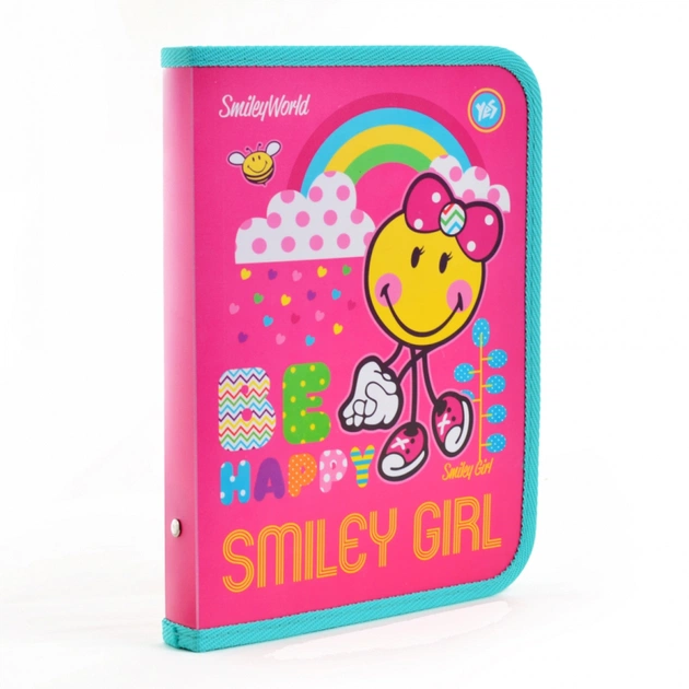 Папка для зошитів Yes В5 на блискавці Smiley World pink (491363) - зображення 1