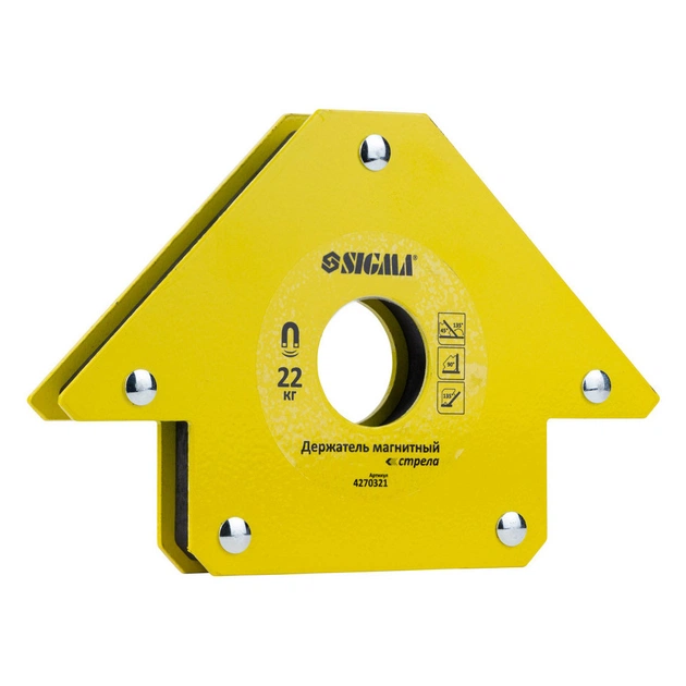 Магніт для зварювання Sigma стріла 22кг 90x90 мм (45,90,135°) (4270321) - picture 4