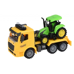 Спецтехніка Same Toy инерционный Truck Тягач желый с трактором со светом и звуком (98-613AUt-1) зображення 1