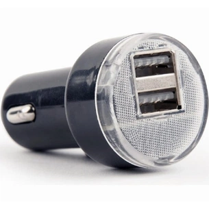 Зарядний пристрій EnerGenie USB 2.1A black (EG-U2C2A-CAR-02) зображення 1