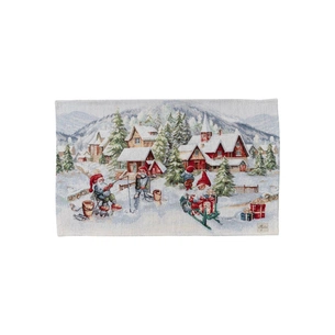 Серветка на стіл Прованс гобеленова з велюром Снігова зима 30х50 см (036440) зображення 1