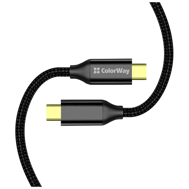 Дата кабель USB-C to USB-C 1.0m USB3.2 (20Gbps 4K PD100W) Gen2 5А black ColorWay (CW-CBPDCC062-BK) - picture 3