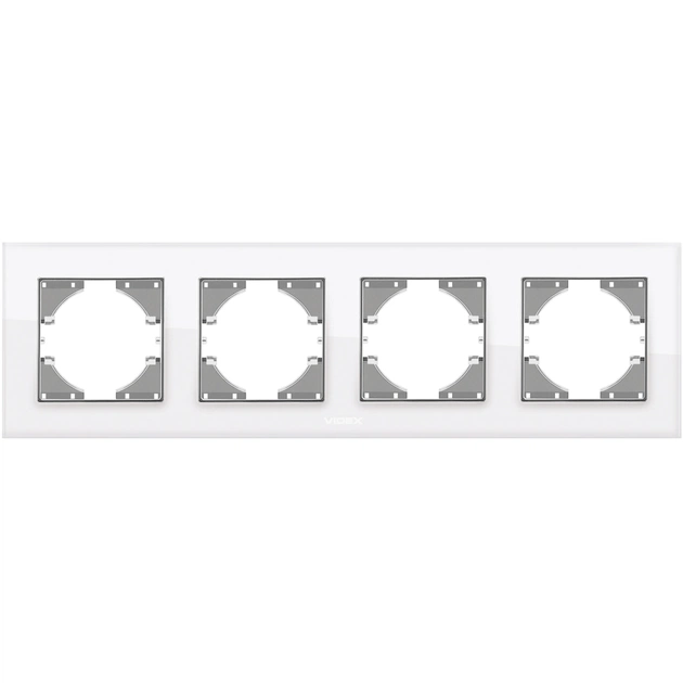 Рамка Videx BINERA біле скло 4 поста (VF-BNFRG4H-W) - зображення 2