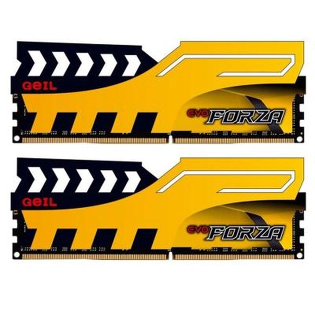 Модуль пам'яті для комп'ютера DDR4 16GB (2x8GB) 3200 MHz FORZA Yellow Geil (GFY416GB3200C16DC) - зображення 1