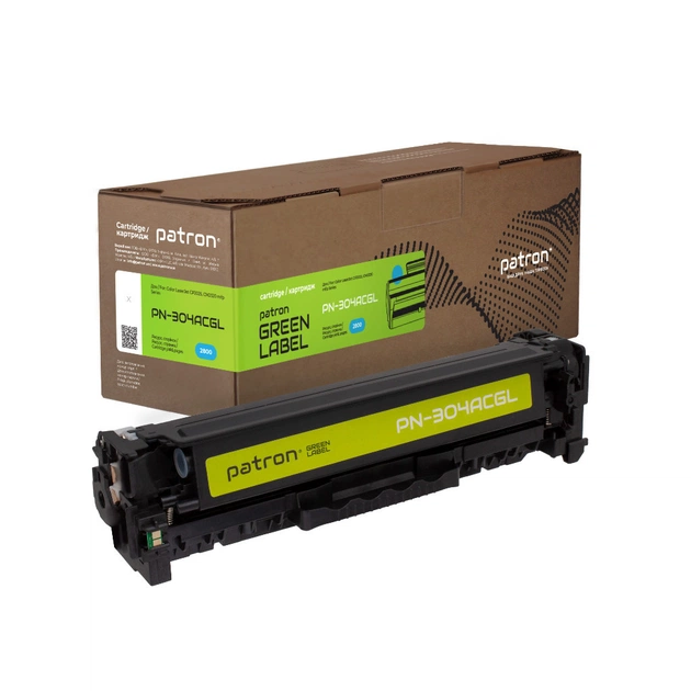 Картридж Patron HP 304A (CC531A) Green Label, cyan (PN-304ACGL) - изображение 1