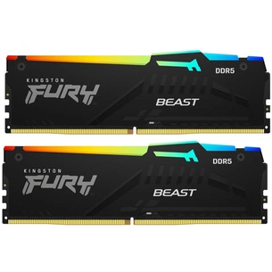 Модуль пам'яті для комп'ютера DDR5 32GB (2x16GB) 5600 MHz FURY Beast RGB Kingston Fury (ex.HyperX) (KF556C40BBAK2-32) зображення 1