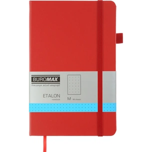 Книга записна Buromax Etalon 125x195 мм 96 аркушів в точку обкладинка зі штучної шкіри Червона (BM.291360-05) зображення 1