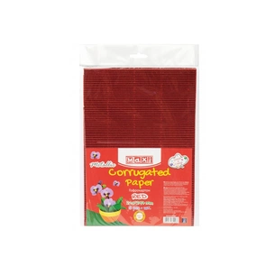 Кольоровий картон Maxi A4 Гофрокартон металізований 21х29,7 см червоний (MX61903) зображення 1