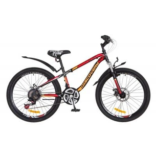 Велосипед Discovery 24" FLINT 2018 AM 14G DD рама-13" St чорно-помаранчево-червоний (OPS-DIS-24-076) зображення 1