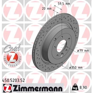Гальмівний диск ZIMMERMANN 450.5203.52 зображення 1