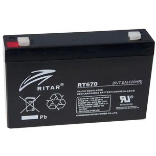 Батарея до ДБЖ Ritar 6V-7.0Ah (RT670) зображення 1