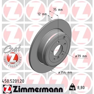 Гальмівний диск ZIMMERMANN 450.5201.20 зображення 1