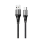Дата кабель USB 2.0 AM to USB-C 1.0m 3A nylon X50 black HOCO (6931474734235) - уменьшенное изображение 1