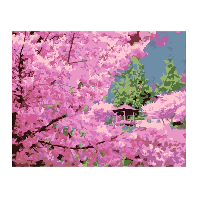 Картина по номерам Rosa Сад квітучої сакури 35 х 45 см (4823098529781) - зображення 1