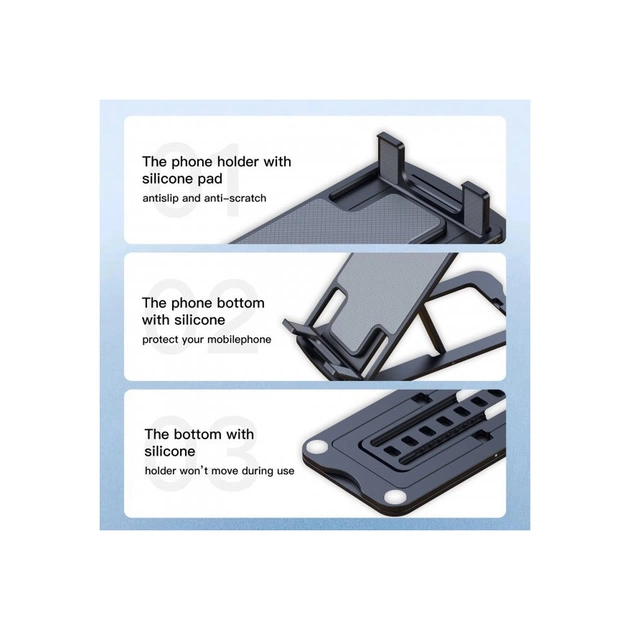 Підставка до планшета Choetech + для смартфона, настільна, універсальна (H064-GY) - зображення 5