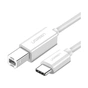 Кабель для принтера Ugreen USB-C 2.0 to BM 1.5m white (40417) - уменьшенное изображение 1