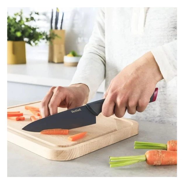 Набір ножів Tefal Fresh Kitchen, дерев'яна колода, 5шт, нержавіюча сталь, чорний (K122S504) - picture 7