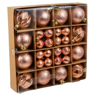 Ялинкова іграшка Chomik пластикові кульки компл. 44шт, 3/6см, рожеві (5900779877726_3) picture 1