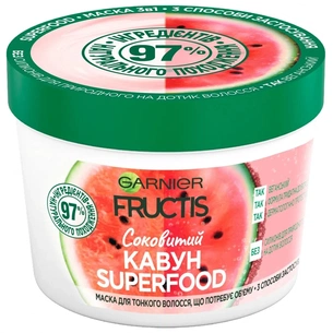 Маска для волосся Garnier Fructis Superfood Соковитий Кавун для тонкого волосся 390 мл (3600542389440) изображение 1