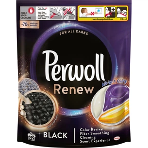 Капсули для прання Perwoll Renew Black для темних та чорних речей 42 шт. (9000101575545) зображення 1