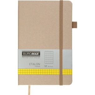 Книга записная Buromax Etalon 125x195 мм 96 листов в клетку обложка из искусственной кожи Золотая (BM.291160-23) изображение 1