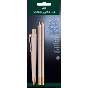 Ручка кулькова Faber-Castell набір кулькова ручка + 2 олівця Writing Set POLY BALL Urban, колір рожевий (32575) зображення 1