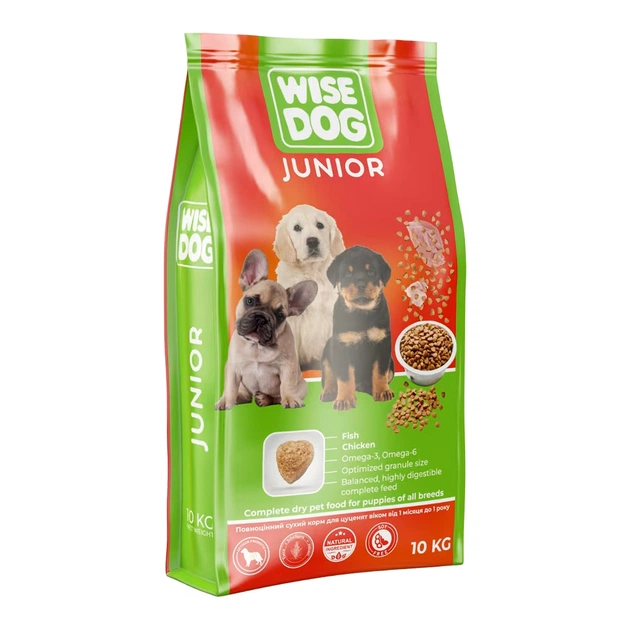 Сухий корм для собак Wise Dog Junior 10 кг (4820111141234) - изображение 1