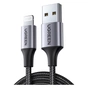 Дата кабель USB 2.0 AM to Lightning 2.0m US199 2.4A Black Ugreen (60158) - зменшене зображення 2