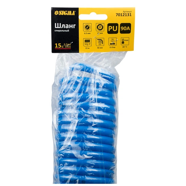 Пневматичний шланг Sigma спіральний поліуретановий (PU) 15м 6.5x10мм (7012131) - picture 4